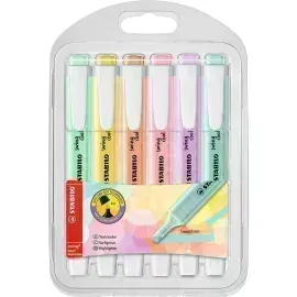 Resaltador, Swing Cool, Punta Biselada 1.0-4.0 mm, Colores Pastel, Estuche x 6 Unds. Colores Surtidos