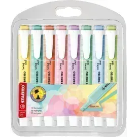 Resaltador, Swing Cool, Punta Biselada 1.0-4.0 mm, Colores Pastel, Estuche x 8 Unds. Colores Surtidos