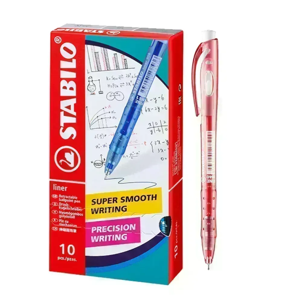 Bolígrafo Retractil, Liner 308NF, Punta Aguja 0.38 mm, Rojo, Caja x 10 Unds. 