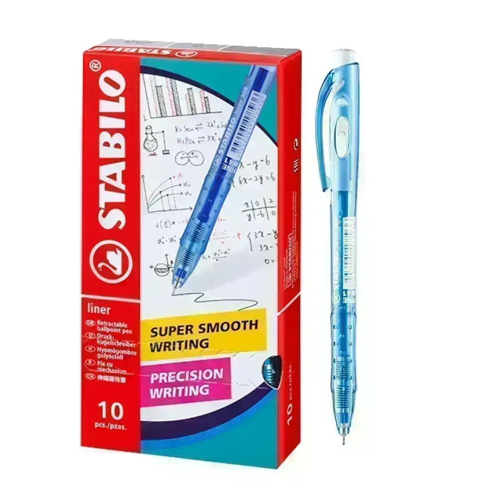 Bolígrafo Retractil, Liner 308NF, Punta Aguja 0.38 mm, Azul, Caja x 10 Unds. 