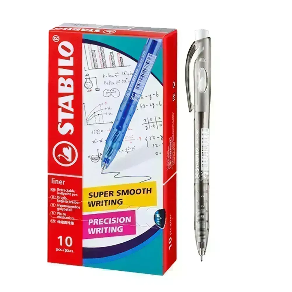 Bolígrafo Retractil, Liner 308NF, Punta Aguja 0.38 mm, Negro, Caja x 10 Unds. 