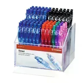 Bolígrafo Retractil, Liner 308 Grip, Punta Fina 0.38 mm, Exh x 120 Unds, 6 Colores Surtidos