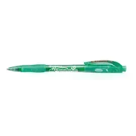 Bolígrafo Retractil, Marathon 318, Punta Media 0.45 mm, Verde, Caja x 10 Unds.