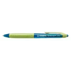 Bolígrafo Retractil, Performer+ Grip, Punta Fina 0.38 mm, Tinta Azul, Cuerpo Verde, Caja x 10 Unds. 