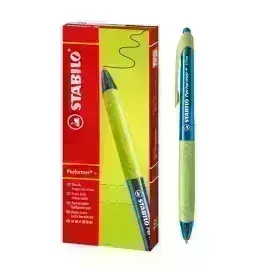 Bolígrafo Retractil, Performer+ Grip, Punta Fina 0.38 mm, Tinta Azul, Cuerpo Verde, Caja x 10 Unds. 