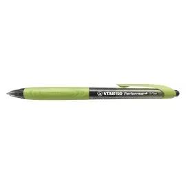 Bolígrafo Retractil, Performer+ Grip, Punta Fina 0.38 mm, Tinta Negra, Cuerpo Verde, Caja x 10 Unds. 