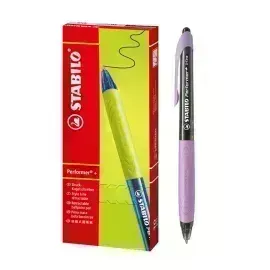 Bolígrafo Retractil, Performer+ Grip, Punta Fina 0.38 mm, Tinta Negra, Cuerpo Morado, Caja x 10 Unds. 