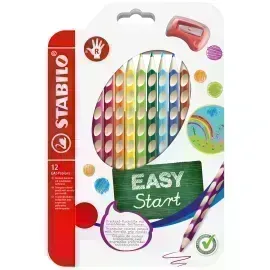 Lápices de Color, Largos, Easy Colors Ergonómicos, (para Diestros), Cuerpo Triangular, Mina 4.2 mm, Estuche x 12 Colores. 