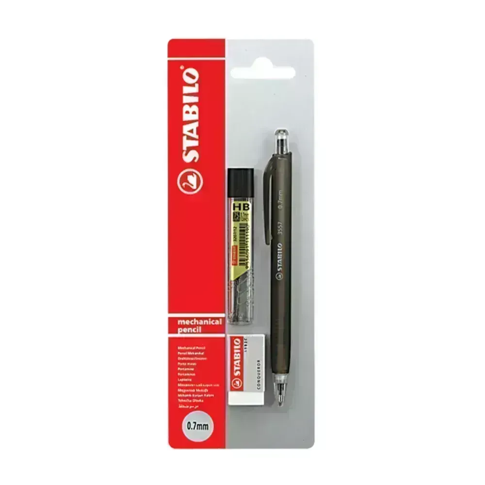 Portaminas, 3557, 0.7 mm, Blister x 1 Und + Tubo x 12 Minas HB + Borrador.  