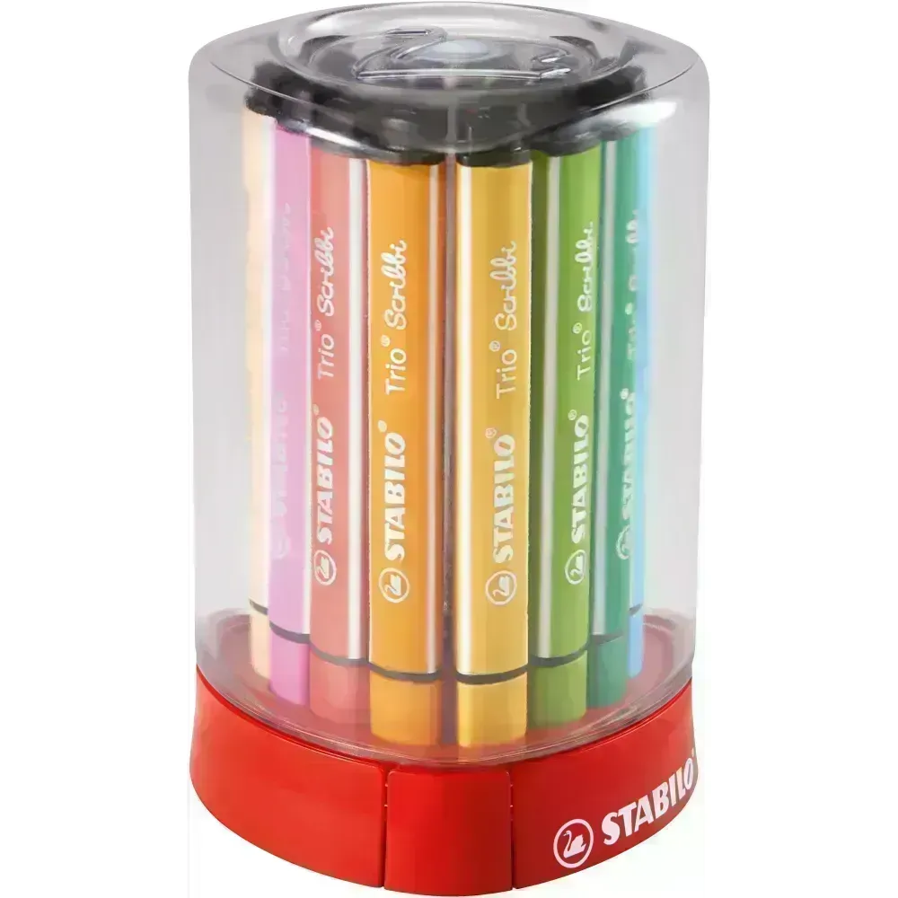 Marcador, Trio Scribbi, Punta 1.5 - 2.0 mm, Estuche x 12 Unds. Colores Surtidos