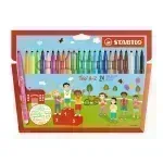Marcador, Trio A-Z, Punta F (0.7 mm). Estuche x 24 Unds. 24 Colores Surtidos