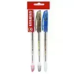 Bolígrafo, Bille 508, Punta Media 0.45 mm, Pack x 3 Unds. Azul, Negro, Rojo
