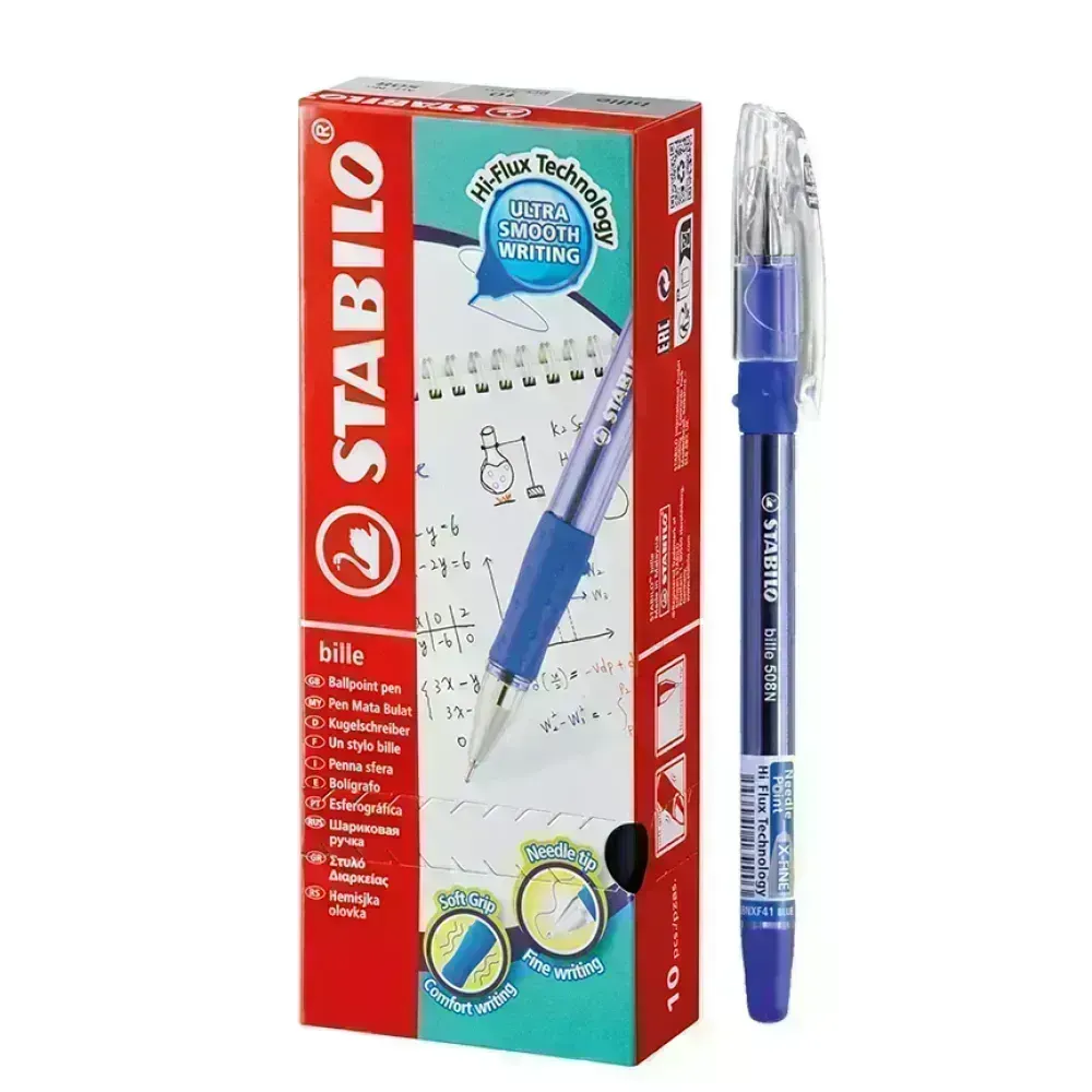 Bolígrafo, Bille Hi-Flux 508NF, Punta Aguja 0.35 mm, Azul, Caja x 10 Unds.