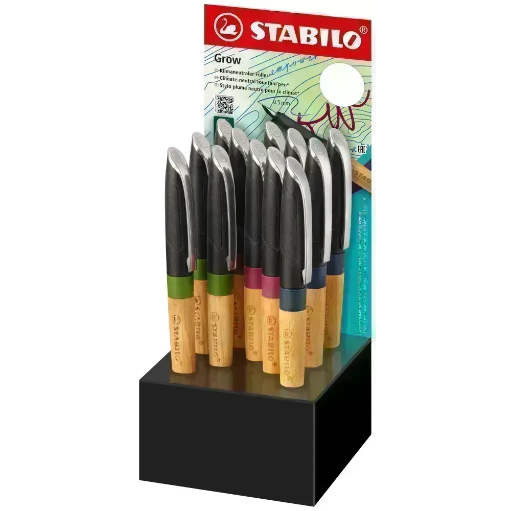 Pluma Fuente, Grow, Tinta Azul, Exh x 12 Unds.
