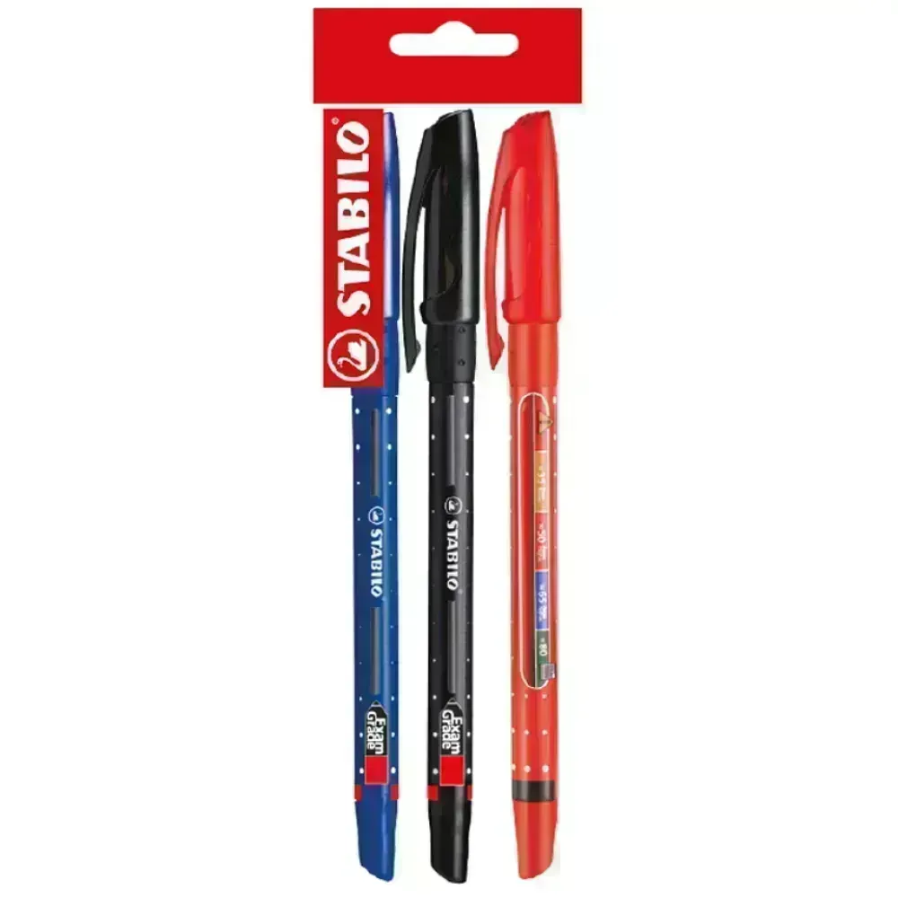 Bolígrafo, Exam Grade, 588, Punta Media 0.4 mm, Pack x 3 Unds, Azul, Negro, Rojo