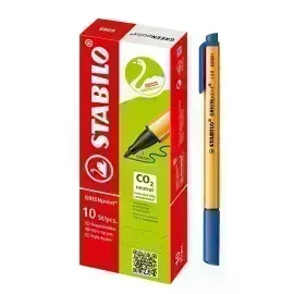 Rotulador, Green Point, Punta 0.8 mm, Azul, Caja x 10 Unds.