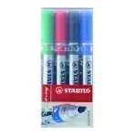 Marc. Permanente, Mark-4-all, Punta Biselada, 1.0-4.0 mm, Estuche x 4 Unds. Azul, Negro, Rojo, Verde