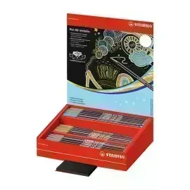Marcador, Pen 68 Metallic, Punta 1.4 mm, Exh x 60 Unds. 5 Colores Metálicos Surtidos