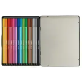 Marcador, Pen 68, Punta 1.0 mm, Caja Metal x 15 Unds. 15 Colores Surtidos