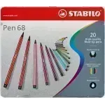 Marcador, Pen 68, Punta 1.0 mm, Caja Metal x 20 Unds. 20 Colores Surtidos