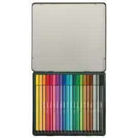 Marcador, Pen 68, Punta 1.0 mm, Caja Metal x 20 Unds. 20 Colores Surtidos
