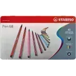 Marcador, Pen 68, Punta 1.0 mm, Caja Met x 40 Unds. 40 Colores Surtidos