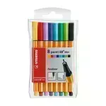 Micropunta/Felpa, Point 88 Mini, Punta Fina 0.4 mm, Estuche x 8. 8 Colores Básicos Surtidos