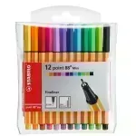 Micropunta/Felpa, Point 88 Mini, Punta Fina 0.4 mm, Estuche x 12. 12 Colores Surtidos