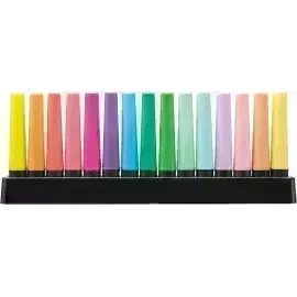Resaltador, Boss, Punta Biselada 2.0-5.0 mm, Colores Fluo, Set de Escritorio x 15 Unds. Colores Surtidos