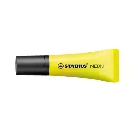 Resaltador, Neon, Punta Biselada 2.0-5.0 mm, Colores Fluo, Amarillo, Unidad
