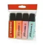 Resaltador, Boss, Punta Biselada 2.0-5.0 mm, Colores Pastel, Pack x 4 Unds. Colores Surtidos.