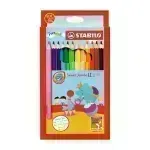 Lápices de Color, Largos, Swans Jumbo, Cuerpo Hexagonal, Mina 5.0 mm, Estuche x 12 Colores. 