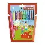 Marcador, Trio A-Z, Punta F (0.7 mm). Estuche x 12 Unds. 12 Colores Surtidos