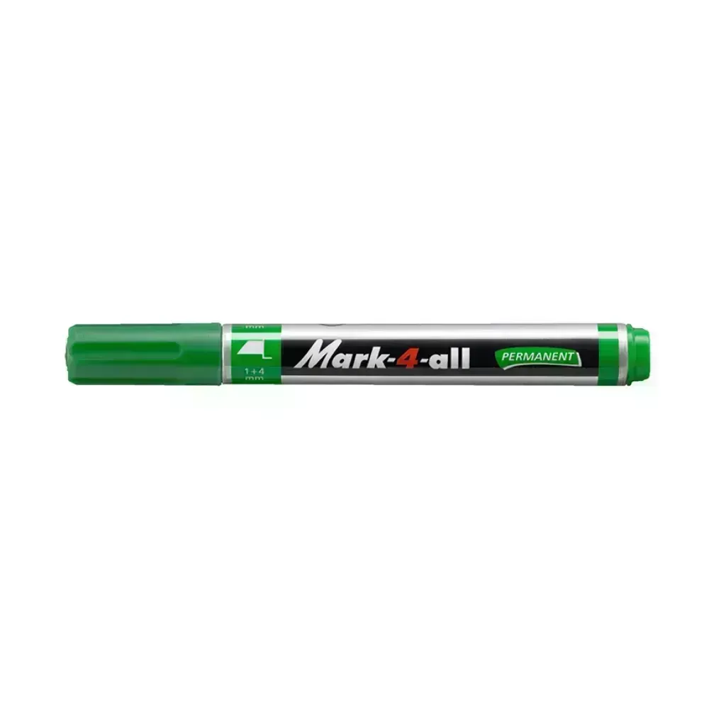 Marc. Permanente, Mark-4-all, Punta Biselada, 1.0-4.0 mm, Verde, Unidad