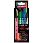 Marcador, Pen 68 Max, Punta 1.0 - 5.0 mm, Estuche ARTY x 4 Unds. 4 Colores Básicos Surtidos