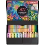 Set Estuche ARTY Creativo - 50 pcs., Boss x 5 Und + Woody x 9 Und + Aquacolor x 12 Und. + Point 88 x 12 Und + Pen 68 x 12 Und., Set.