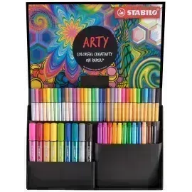 Set Estuche ARTY Creativo - 55 pcs., Pen 68 Max x 9 Und + Point Max x 12 Und + Pen 68 Brush x 11 Und + Pen 68 x 11 Und. + Point 88 x 12 Und., Set. 