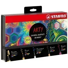 Set Estuche ARTY Creativo - 55 pcs., Pen 68 Max x 9 Und + Point Max x 12 Und + Pen 68 Brush x 11 Und + Pen 68 x 11 Und. + Point 88 x 12 Und., Set. 