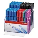 Bolígrafo, Excel 828, Punta Fina 0.38 mm, cuerpo opaco, Exh x 180 Unds. 6 Colores Surtidos