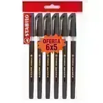 Bolígrafo, Excel 828, Punta Fina 0.38 mm, cuerpo opaco, Negro, Pack x 6 Unds.