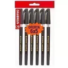 Bolígrafo, Excel 828, Punta Fina 0.38 mm, cuerpo opaco, Negro, Pack x 6 Unds.