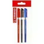 Bolígrafo, Excel 828NF, Punta Aguja 0.38 mm, cuerpo opaco, Pack x 3 Unds., Azul, Negro, Rojo