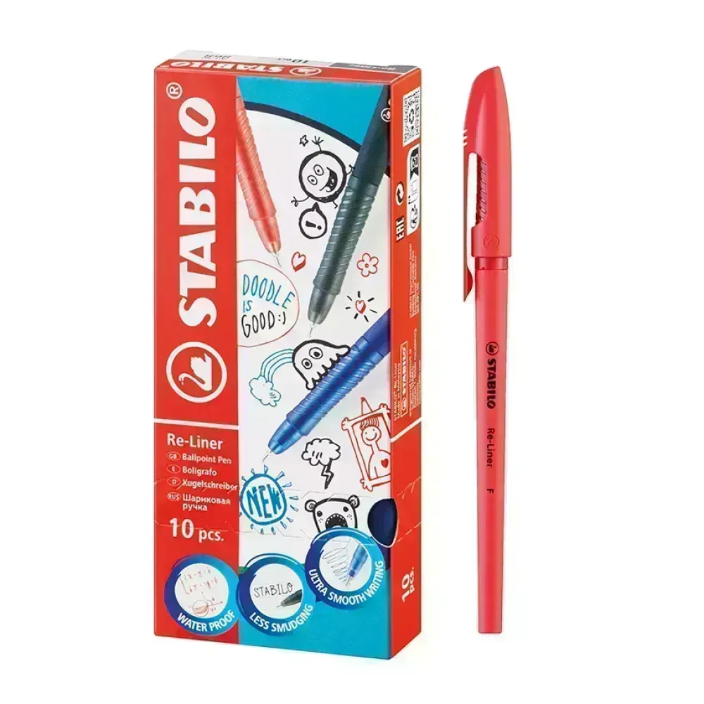 Bolígrafo, Re-Liner 868F, Punta Aguja 0.5 mm, Rojo, Caja x 10 Unds. 