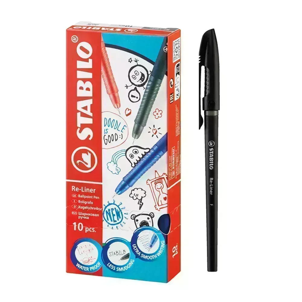 Bolígrafo, Re-Liner 868F, Punta Aguja 0.5 mm, Negro, Caja x 10 Unds. 