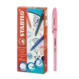 Bolígrafo, Re-Liner 868F, Punta Aguja 0.5 mm, Rosado, Caja x 10 Unds. 