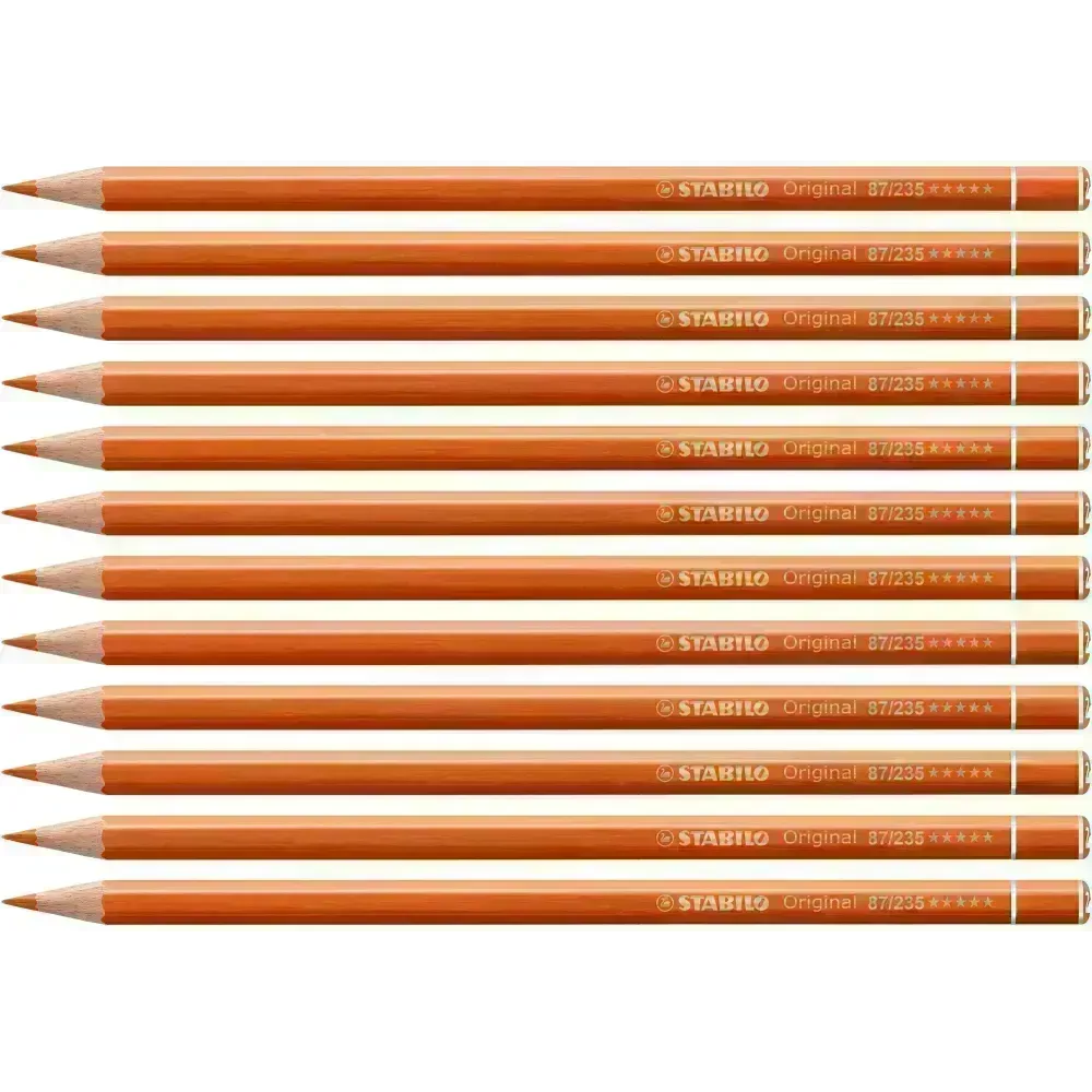 Lápices de Color, Original, Cuerpo Hexagonal, Mina 2.5 mm, Caja x 12 Unds.,  Naranja