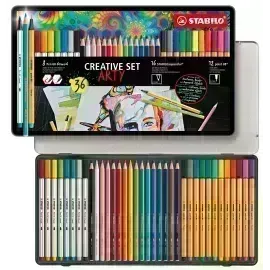 Creative Set ARTY Art, Aquacolor (16 pcs) + Point 88 (12 pcs) + Pen 68 Brush (8 pcs), Set x 36 Unds.