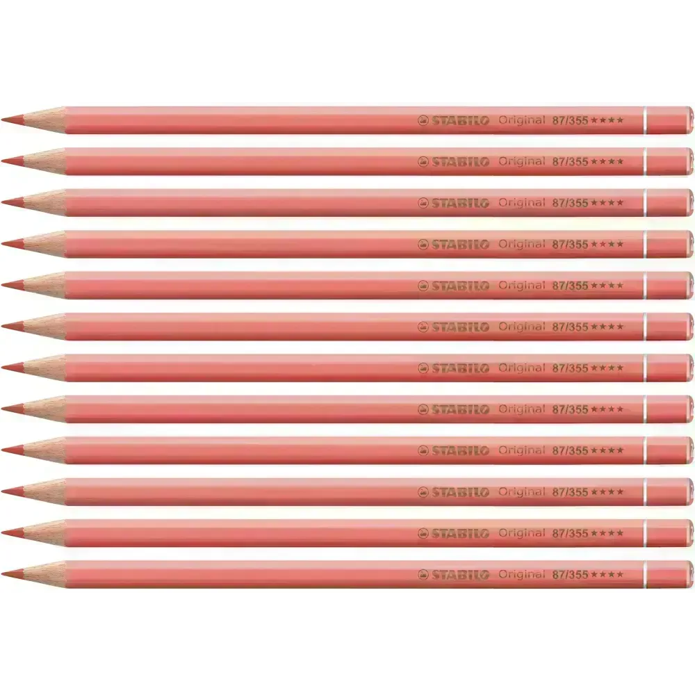 Lápices de Color, Original, Cuerpo Hexagonal, Mina 2.5 mm, Caja x 12 Unds.,  Rosado Claro