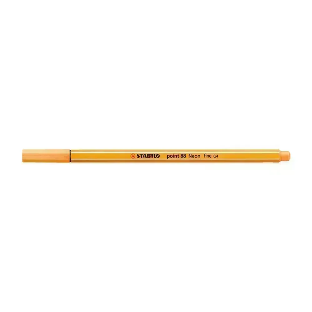 Micropunta/Felpa, Point 88, Punta Fina  0.4 mm, Naranja Neón, Unidad