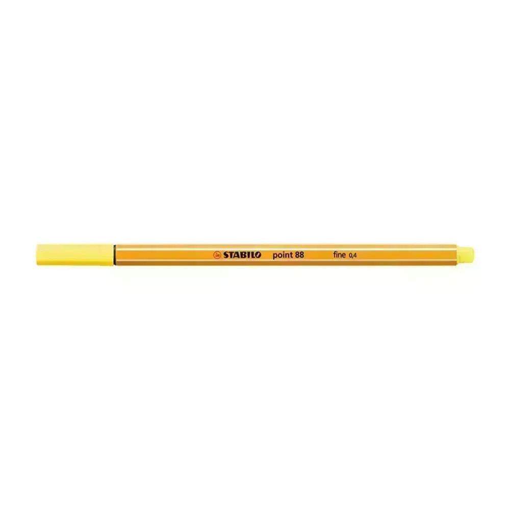 Micropunta/Felpa, Point 88, Punta Fina  0.4 mm, Amarillo Limón, Unidad
